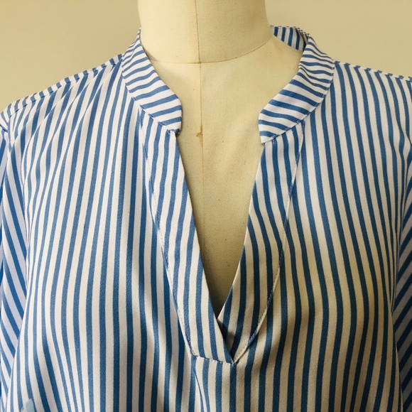 Plus Size 24W Pullover Striped Three Quarter Sleeve Elizabeth and Clarke Top - Picture 3 of 8